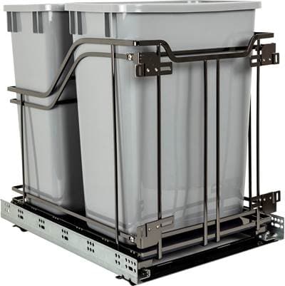Hardware Resources Double 35 Quart Black Nickel Storage WITH Style Metal Soft-close Trashcan... by Hardware Resources