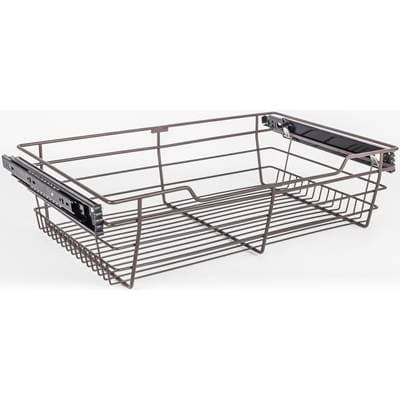 Hardware Resources Dark Bronze Closet Pullout Basket with Slides 16''D X 23''W X 6''H by Hardware Resources