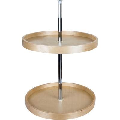 Hardware Resources 18'' Round Two-shelf Banded Wood Lazy Susan Set - Uv Coated by Hardware Resources