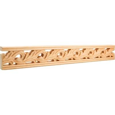 Hardware Resources 1'' D X 3-1/8'' H Maple Acanthus Leaf Hand Carved Moulding by Hardware Resources