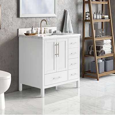 Icera Malibu Vanity Cabinet, 36-in Matte White by Icera