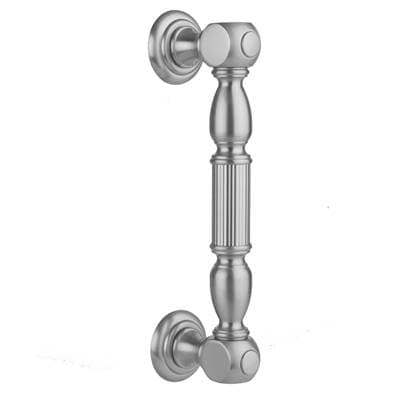 Jaclo 16'' H21 Front Mount Shower Door Pull with Finials - Antique Brass by Jaclo