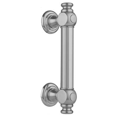 Jaclo 12'' H61 Reeded with End Caps Front Mount Shower Door Pull - Antique Brass by Jaclo