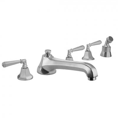 Jaclo Astor Roman Tub Set with Low Spout and Hex Lever Handles and Angled Handshower Mount - Anti... by Jaclo
