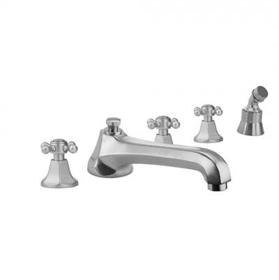 Jaclo Astor Roman Tub Set with Low Spout and Ball Cross Handles and Angled Handshower Mount - Ant... by Jaclo