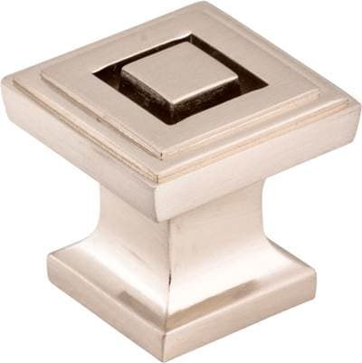 Jeffrey Alexander 1'' Overall Length Satin Nickel Square Delmar Cabinet Knob by Jeffrey Alexander