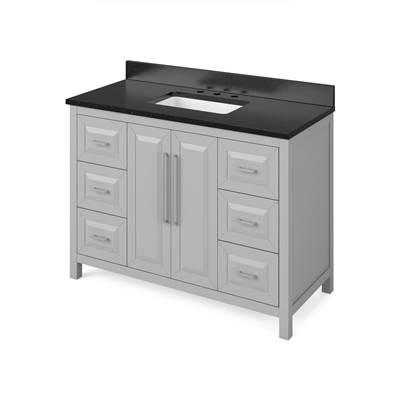 48'' Grey Cade Vanity, Black Granite Vanity Top, undermount rectangle bowl by Jeffrey Alexander