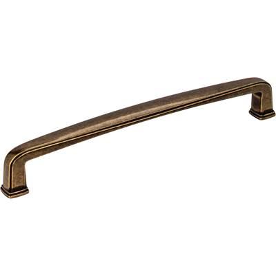 160 mm Center-to-Center Lightly Distressed Antique Brass Square Milan 1 Cabinet Pull by Jeffrey Alexander