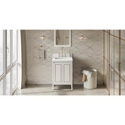 Jeffrey Alexander 24'' White Percival Vanity, White Quartz Vanity Top, Undermount Rectangle Bowl... by Jeffrey Alexander