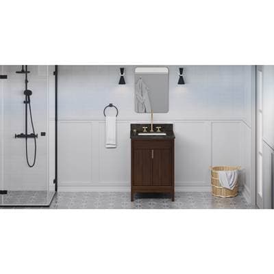 Jeffrey Alexander Theodora 24'' Single Bathroom Vanity Set - Dark Walnut by Jeffrey Alexander