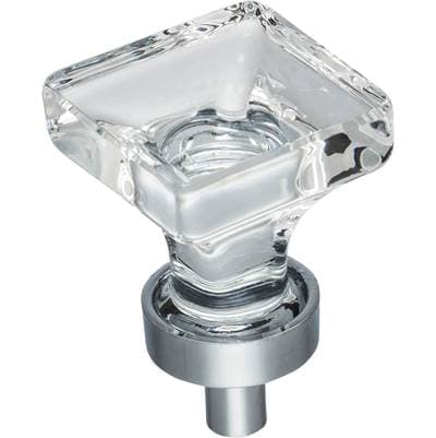 Jeffrey Alexander 1'' Overall Length Polished Chrome Square Glass Harlow Cabinet Knob - Polished... by Jeffrey Alexander