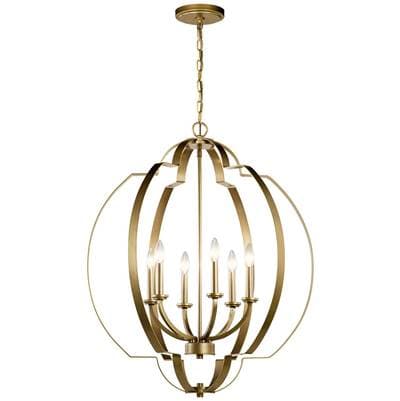 Kichler Lighting Foyer Chandelier 6Lt - Natural Brass by Kichler Lighting