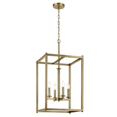 Kichler Lighting Crosby 31'' 4-Light Foyer Pendant with Clear Glass - Natural Brass by Kichler Lighting
