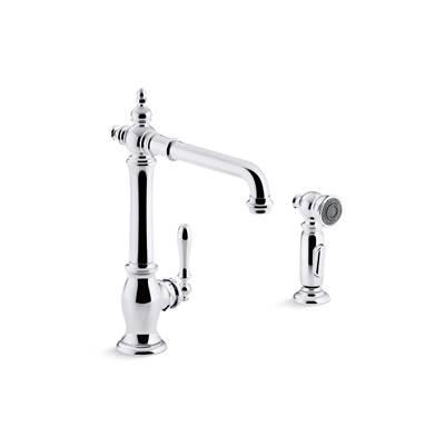 Artifacts Single-handle kitchen sink faucet with side sprayer by Kohler