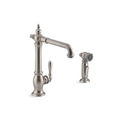 Artifacts Single-handle kitchen sink faucet with side sprayer by Kohler