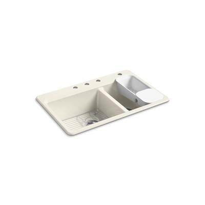 Riverby 33'' top-mount double-bowl workstation kitchen sink by Kohler