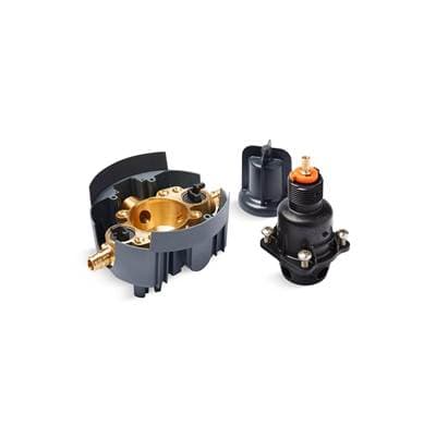 Kohler Rite-Temp Valve body and pressure-balancing cartridge kit with service stops and PEX expansion connections, project pack by Kohler