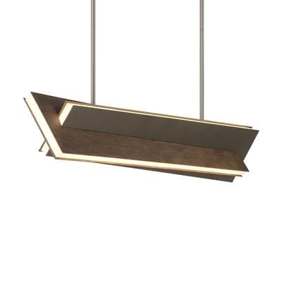 George Kovacs 60W Led Island Light 2023 - Midnight Iron Faux Walnut by George Kovacs