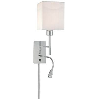 George Kovacs 1 Light Swing Arm Wall Lamp W/ Led Reading Lamp - Chrome by George Kovacs
