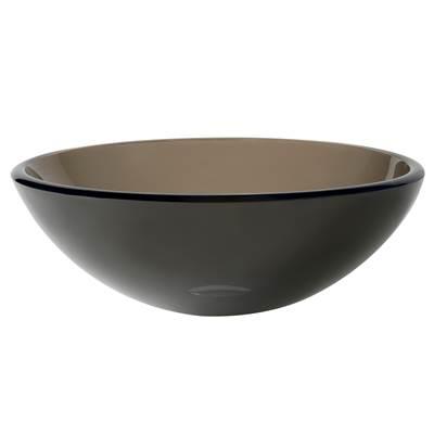 Round Clear Brown Glass Vessel Bathroom Sink, 14 inch by Kraus