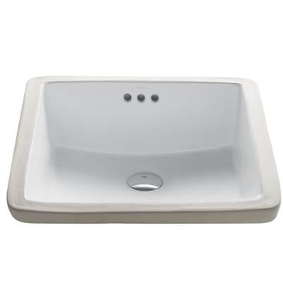 ElavoE 17-inch Square Undermount White Porcelain Ceramic Bathroom Sink with Overflow by Kraus