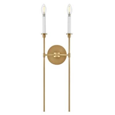 Lark Medium Two Light Sconce - Lacquered Brass by Lark