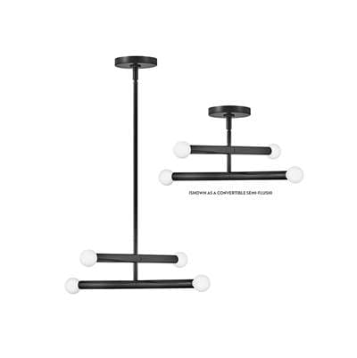 Lark Four Light Convertible Pendant - Black by Lark