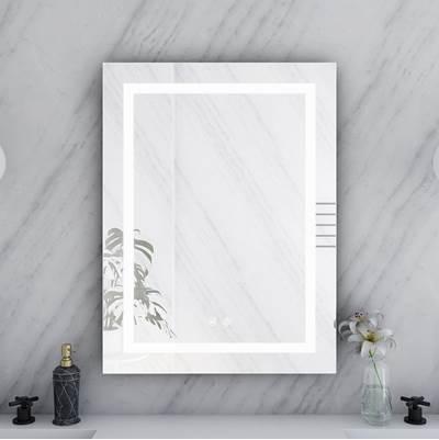 24 by 32 Inch Rectangle Lighted Mirror with Anti-Fog