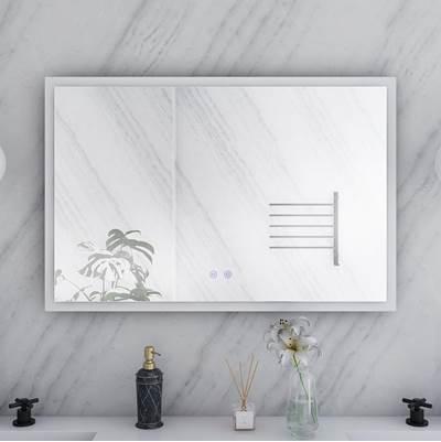36 by 24 Inch Rectangle Lighted Mirror with Anti-Fog
