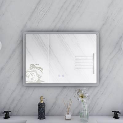28 by 20 Inch Rectangle Lighted Mirror with Anti-Fog by Maidstone