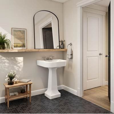 Maidstone 26 Inch Pedestal Bathroom Sink - White by Maidstone