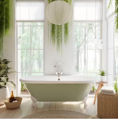 66 Inch Cast Iron Double Ended Clawfoot Tub - No Faucet Drillings by Maidstone