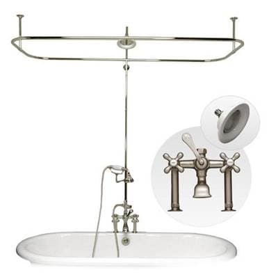 Maidstone Side Deck Mount Shower Kit with Classic Spout Faucet Rim Mount Shower Enclosure - Chrome by Maidstone