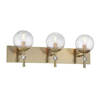 Minka-lavery Populuxe 3-Light Oxidized Aged Brass Bath Vanity with Clear Volcanic Glass Shades -... by Minka-Lavery