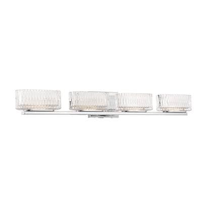 Minka-lavery Sparren 4-Light Chrome LED Bath Vanity with Clear Pressed Glass Shades by Minka-Lavery