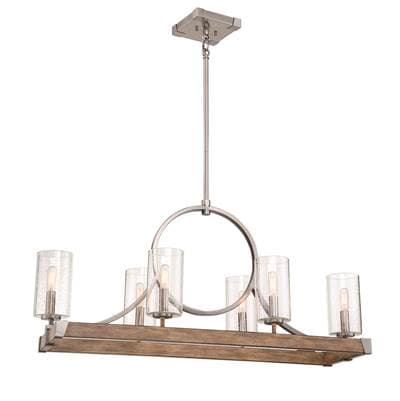 Minka-lavery 6 Light Island - Sun Faded Wood Brushed Nickel by Minka-Lavery