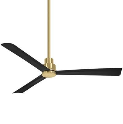 Simple 52 in. Soft Brass and Coal Ceiling Fan with Remote by Minka Aire