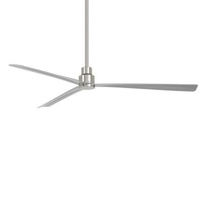 Simple 65 in. Brushed Nickel Wet Ceiling Fan with Remote by Minka Aire