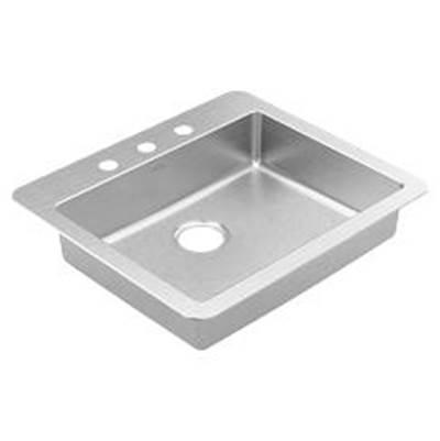 25''x22'' stainless steel 18 gauge single bowl drop in sink by Moen