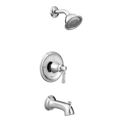 Moen Dartmoor Posi-Temp Single-Handle Wall-Mount Faucet Trim Kit in Chrome (Valve Sold Separately)