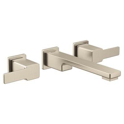 90 Degree Two-Handle Wall Mount Bathroom Faucet Trim, Valve Required, Brushed Nickel by Moen