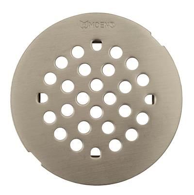 4-1/4-Inch Shower Strainer Snap-In Shower Drain Cover, Brushed Nickel by Moen