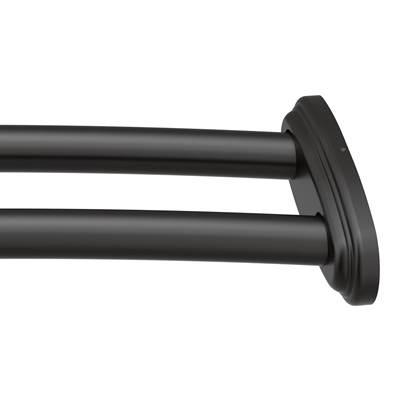 Matte Black Adjustable Curved Shower Rod by Moen