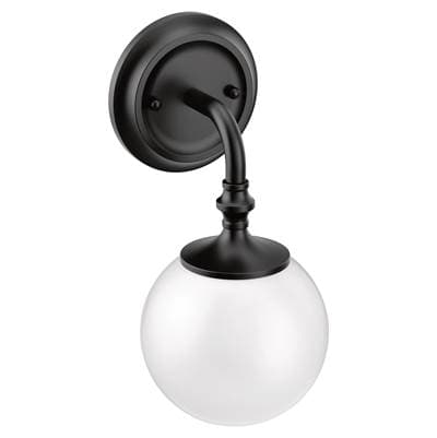 Moen Matte Black One Globe Bath Light by Moen