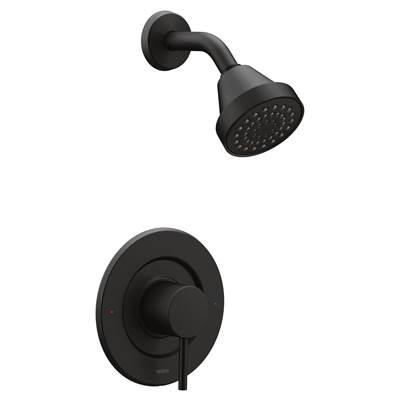 Align Single-Handle Posi-Temp Eco-Performance Shower Faucet Trim Kit in Matte Black (Valve Sold Separately) by Moen