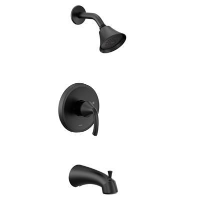 Glyde M-CORE 2-Series Eco Performance 1-Handle Tub and Shower Trim Kit in Matte Black (Valve Sold Separately) by Moen