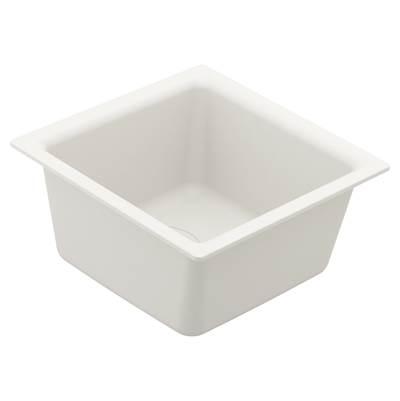 15.75-Inch Wide x 7-Inch Deep Dual Mount Granite Single Bowl Kitchen or Bar Sink, White by Moen