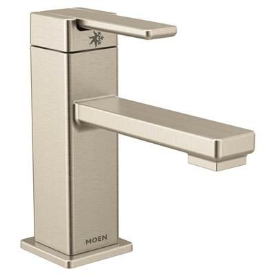 90 Degree One-Handle Single Hole Modern Bathroom Sink Faucet, Brushed Nickel by Moen
