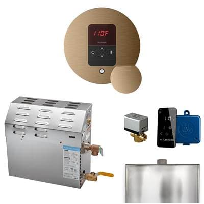 Mr. Steam MS 7.5 Kw (7500 W) Steam Shower Generator Package with Round Itempo Control in Brushed... by Mr. Steam