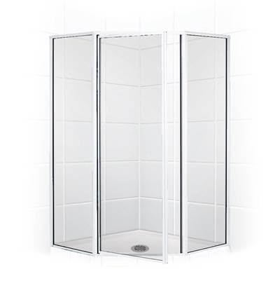 Mustee and Sons Neo Angle Shower Enclosure with Clear Glass, 36'' - Chrome by Mustee And Sons
